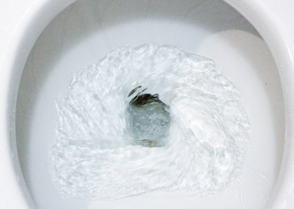 toilet flushing water